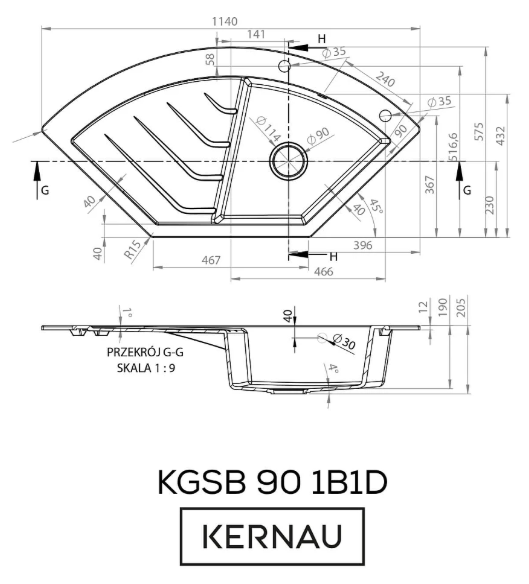 KGS B 90 1B1D Black Metallic